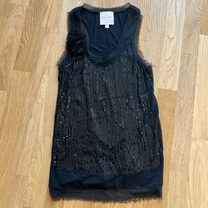 Romeo & Juliet Couture Black Sequin Tank Top - Size Small *New Condition*